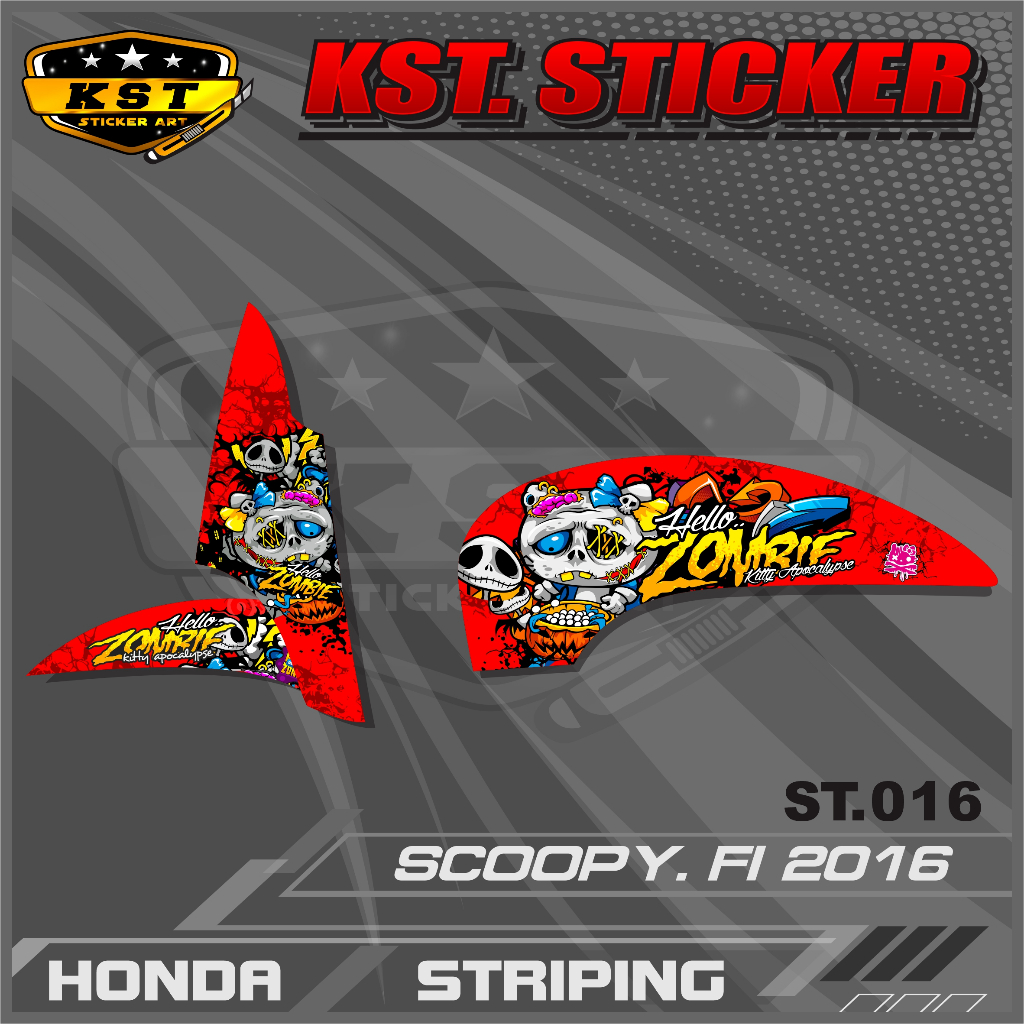 Striping Scoopy 2016 - Sticker Striping Honda Scoopy 2016 Desain Racing . ST 016
