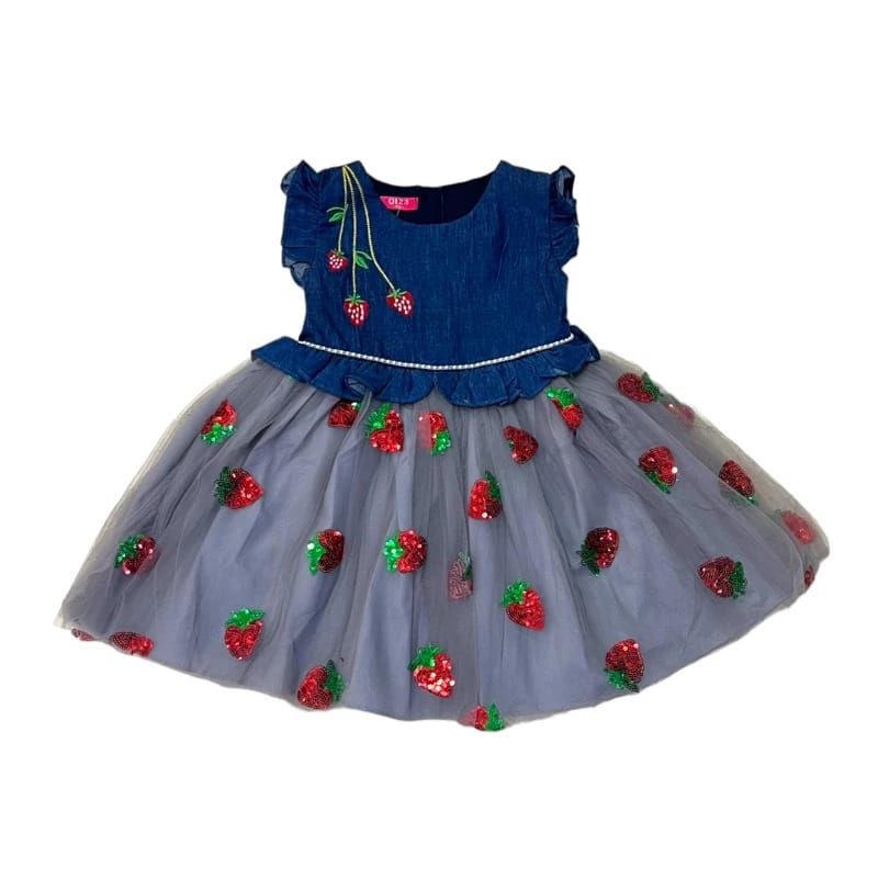 Q123 Dress strawberry navy