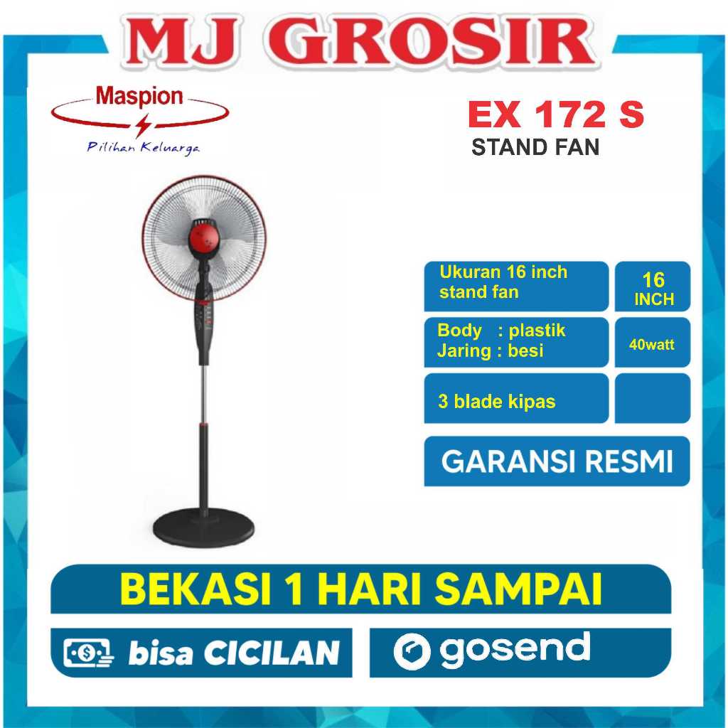 PROMO KIPAS ANGIN STAND FAN MASPION EX 172S STAND KIPAS ANGIN BERDIRI