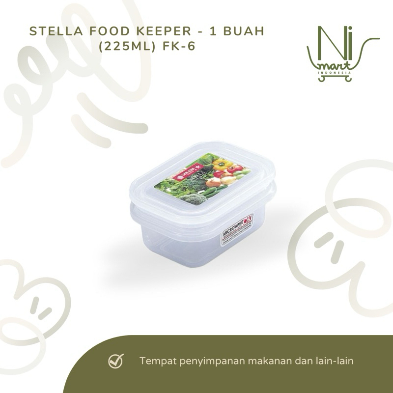 Tempat Penyimpanan Makanan Stella Food Keeper FK-6 ( 225 ml ) 1 BUAH | Kotak Wadah Misting Bekal Pla
