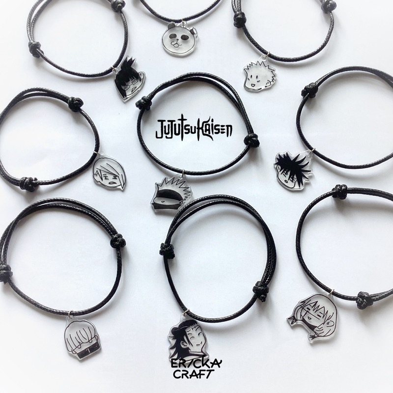 GELANG TALI JUJUTSU KAISEN SATORU GOJO SUGURU GETO MEGUMI YUJI ITADORI ANIME BRACELET