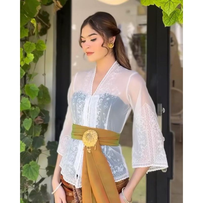 Bahan kebaya bordir || kain bordir || bordir motif bunga|| kanabali