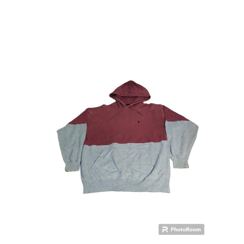 Hoodie Polo Red Grey (SECOND)