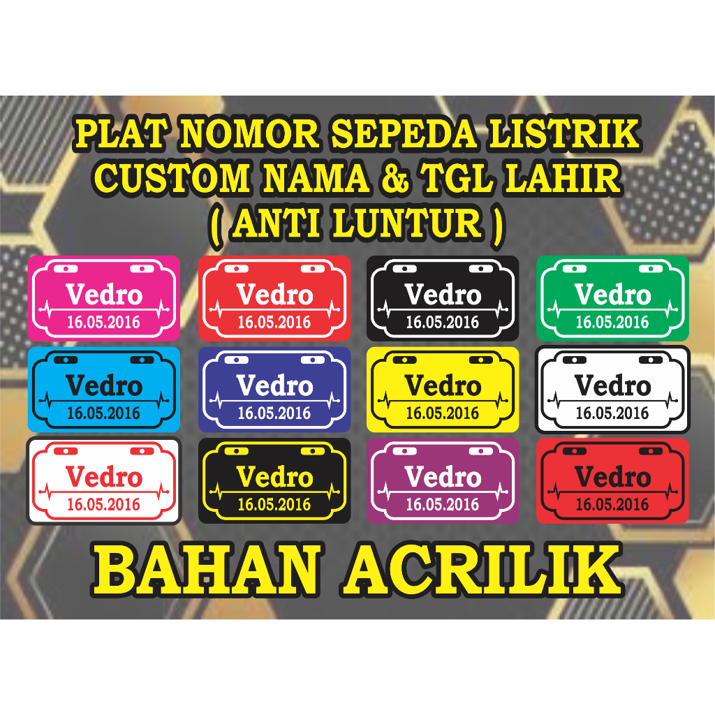 PLAT NOMOR SEPEDA LISTRIK