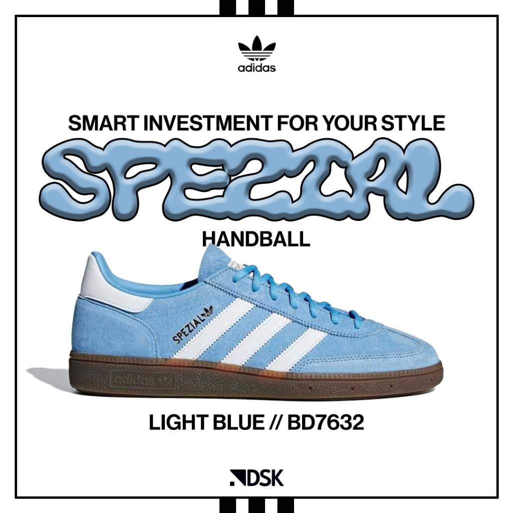 Adidas Spezial Handball Light Blue BD7632 100% Original Sneakers Casual Pria Wanita Sepatu Ori Murah