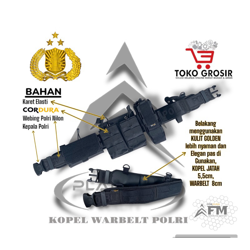 Kopel Jatah Polri Warbelt | Ikat Pinggang | Kopel Serbu | Kopel Combat