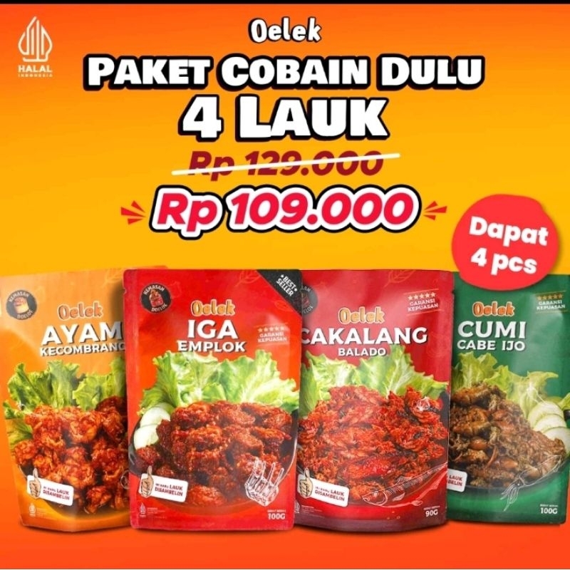

(READY) Oelek Iga Emplok/ Ayam Kecombrang/ Cakalang Balado/ Cumi Cabe ijo