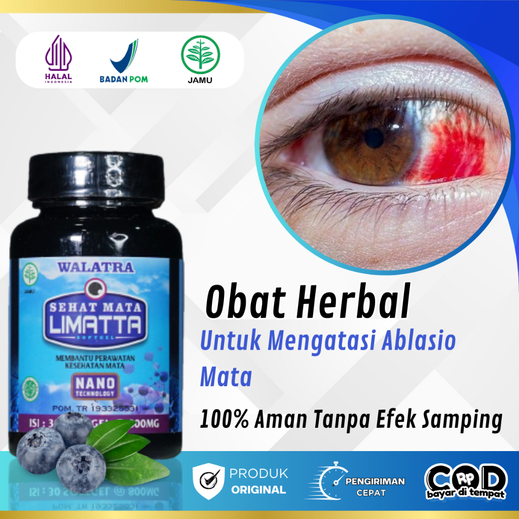 Obat Ablasio Mata, Retina Robek, Mata Retina Lepas, Retina Bengkak, Mata Makula - Limatta Softgel