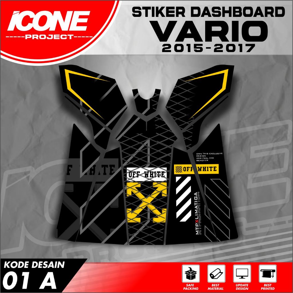 ICONE PRROJECT Tankpad Vario Led Old Striping Pelindung Dashboard Vario 125 Vario 150 Led 2015 - 201