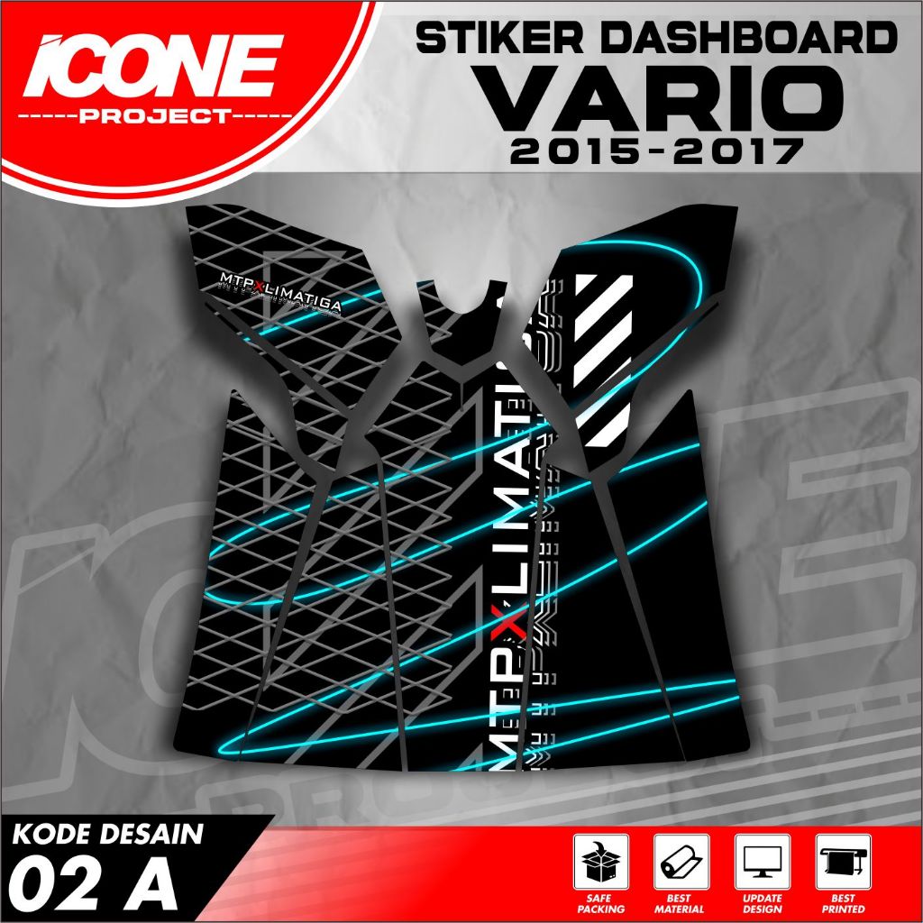 ICONE PRROJECT Tankpad Vario Led Old Striping Pelindung Dashboard Vario 125 Vario 150 Led 2015 - 201