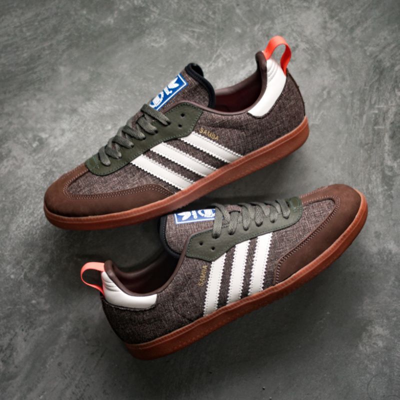 Adidas Samba Fox Brown White Orange Original - BNIB Material | Adidas Samba Original | Sneakers casu