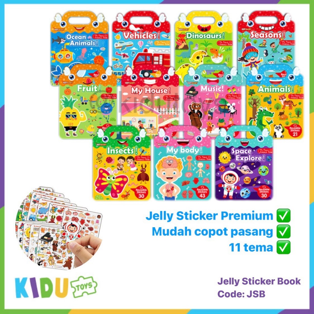 

Buku Stiker Jelly Sticker Book Buku Edukasi Stiker Premium Jelly Sticker Book Kidu Baby