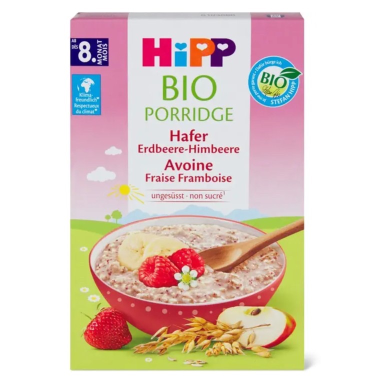 SWISS Import  - HiPP Bio - Porridge Oat Strawberry-Raspberry 250g