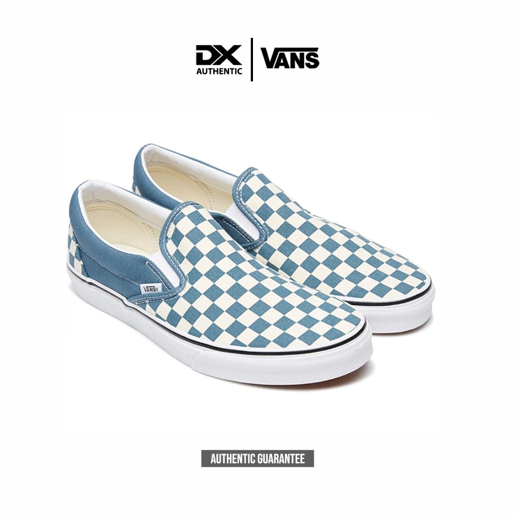 Vans Slip On Classic Checkerboard Blue Mirage Original