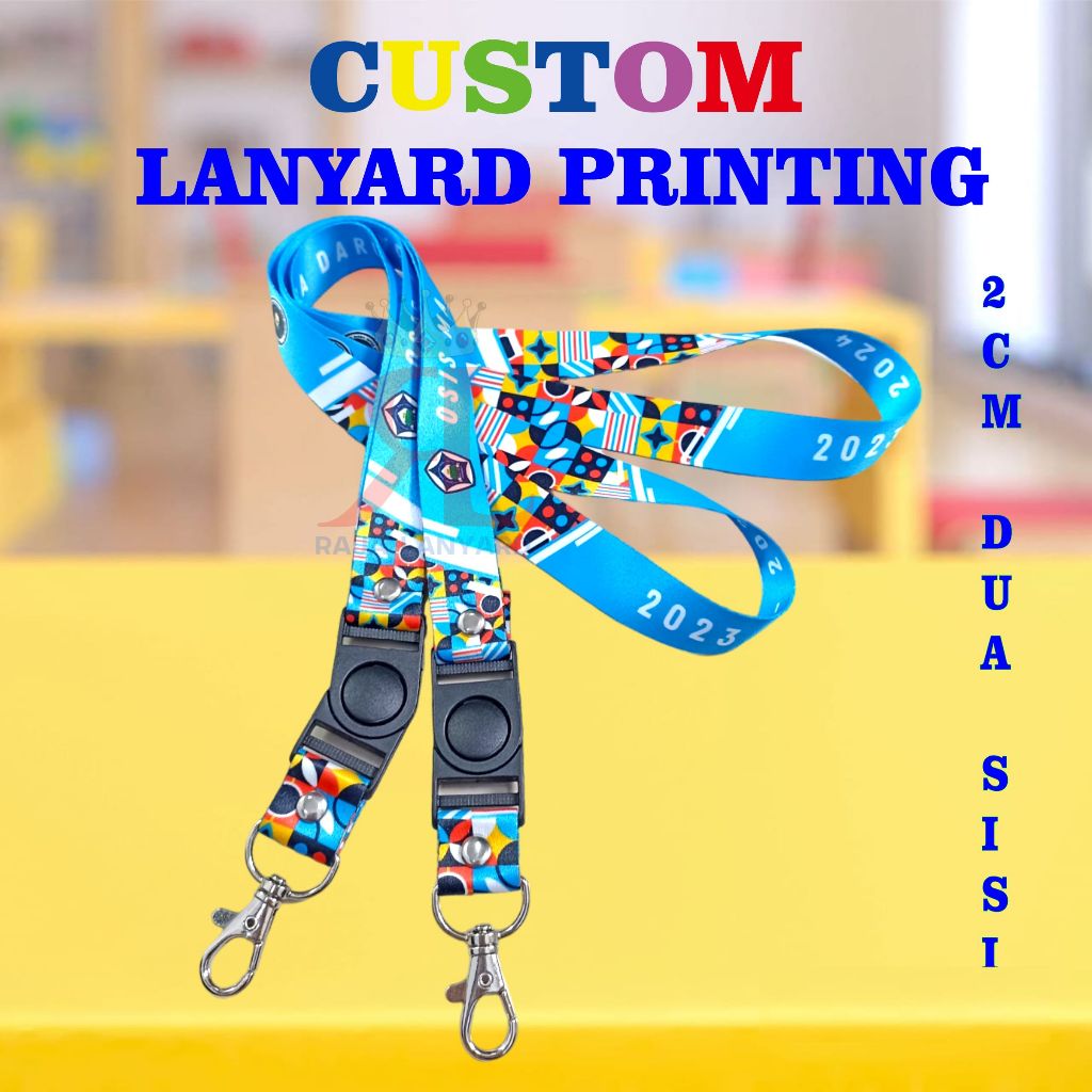 

CETAK TALI LANYARD PRINTING SUBLIM 2 CM CETAK 2 SISI / GANTUNGAN NAME TAG / GANTUNGAN ID CARD