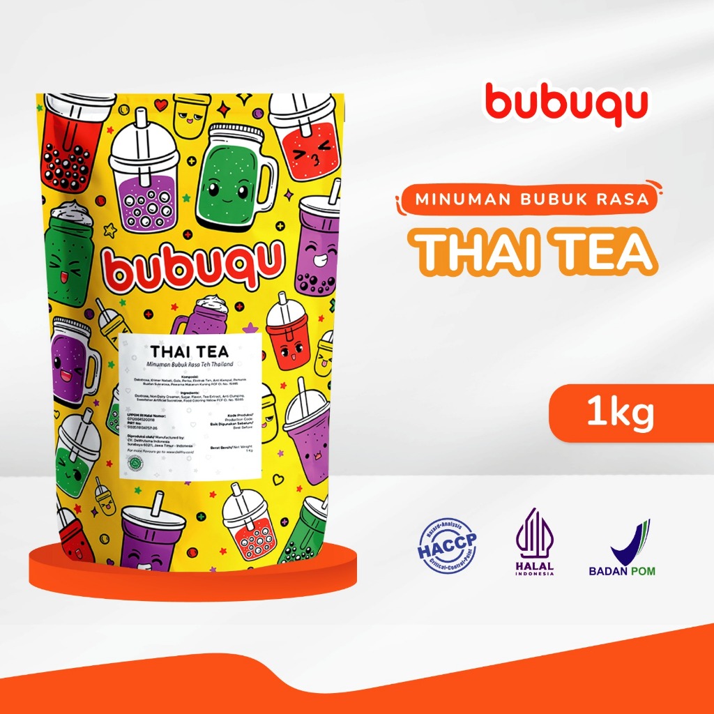 Powder Drink Thai Tea Bubuqu 1 Kg - Bubuk Minuman Teh Susu Thailand