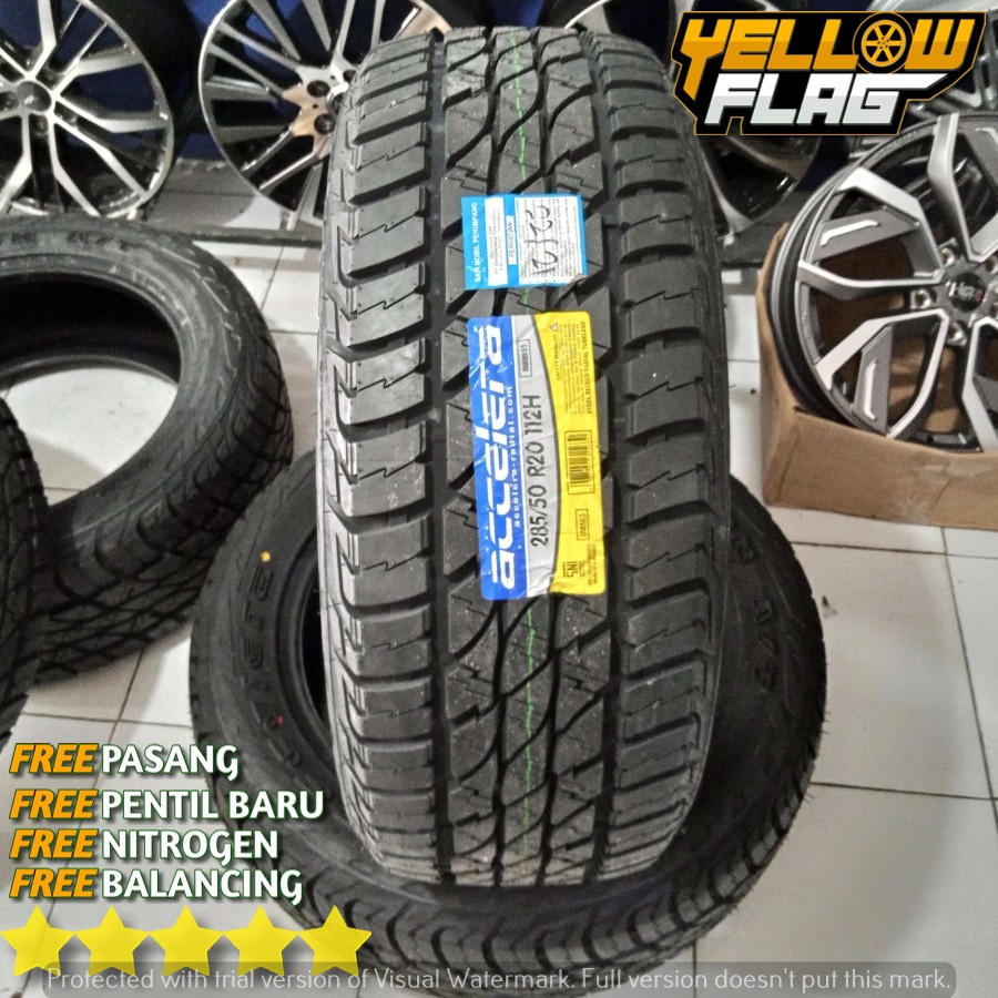 ban mobil 285 50 r20 at semi offroad merk accelera omikron a/t ring 20 fortuner pajero dll