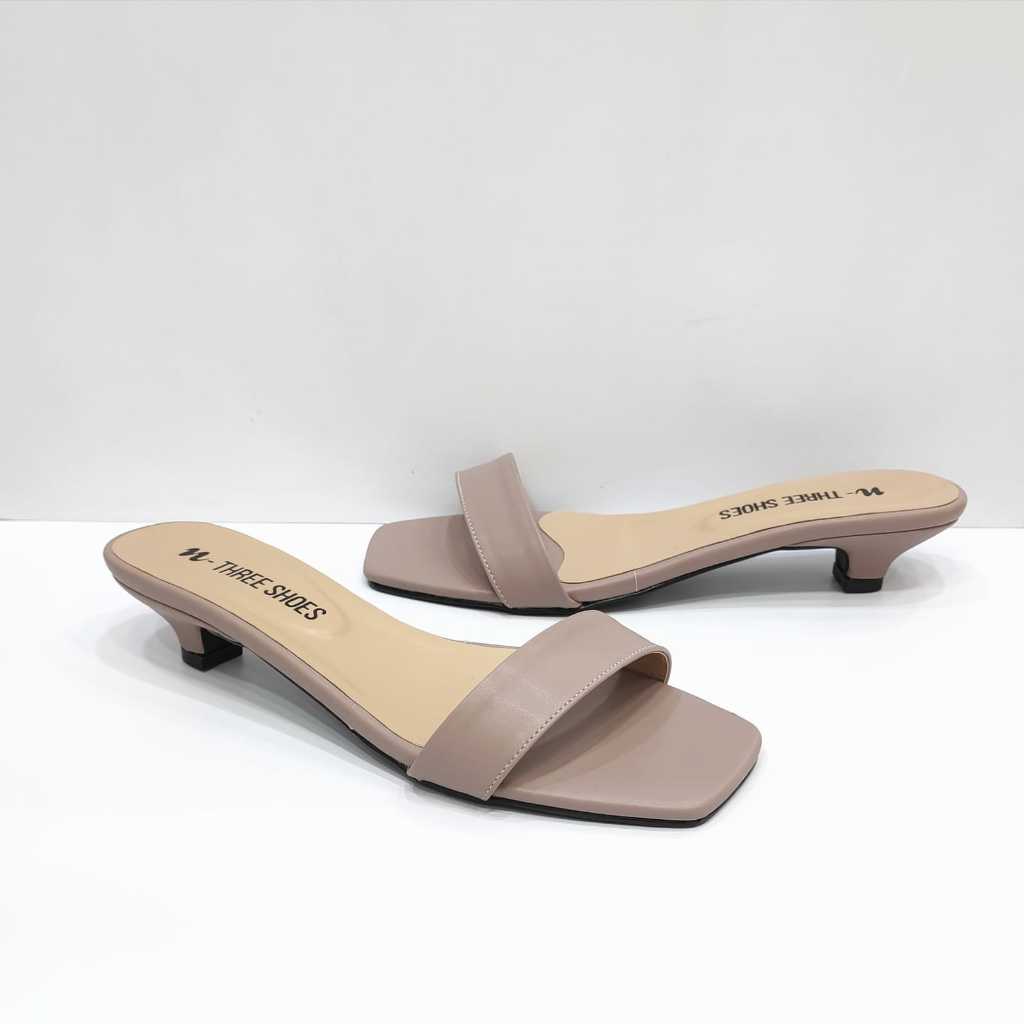 Murah N-Threeshoes Sendal Hak Pendek Wanita / Kitten Heels 3 Cm 2642