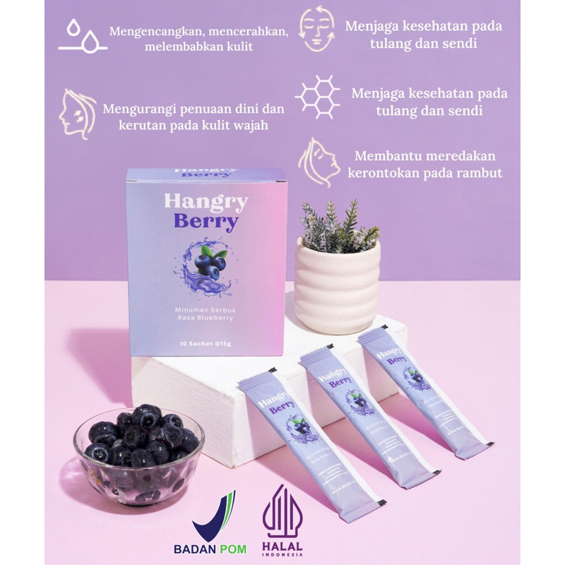 

Hangry Berry Collagen Drink Rasa Blueberry 10 Sachet