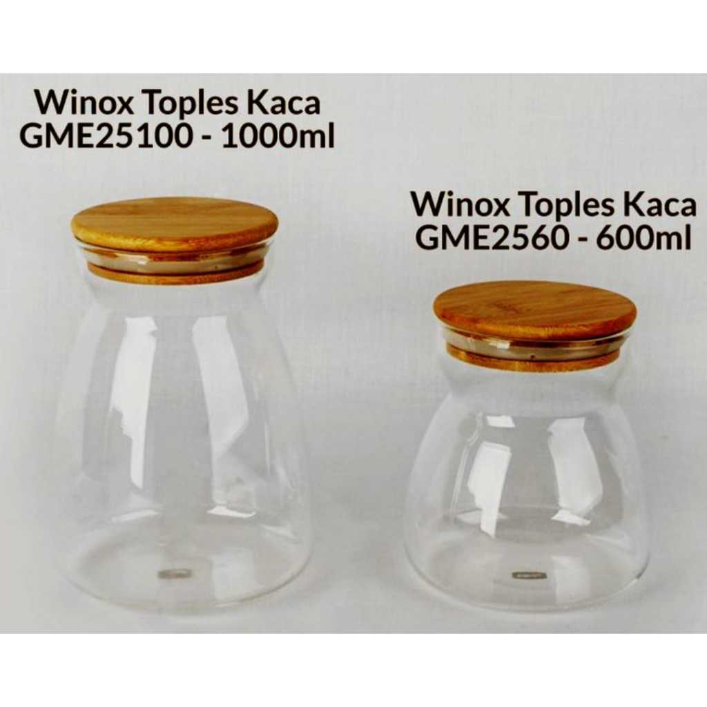 WINOX Toples Tutup Bambu Clear Canister Jar