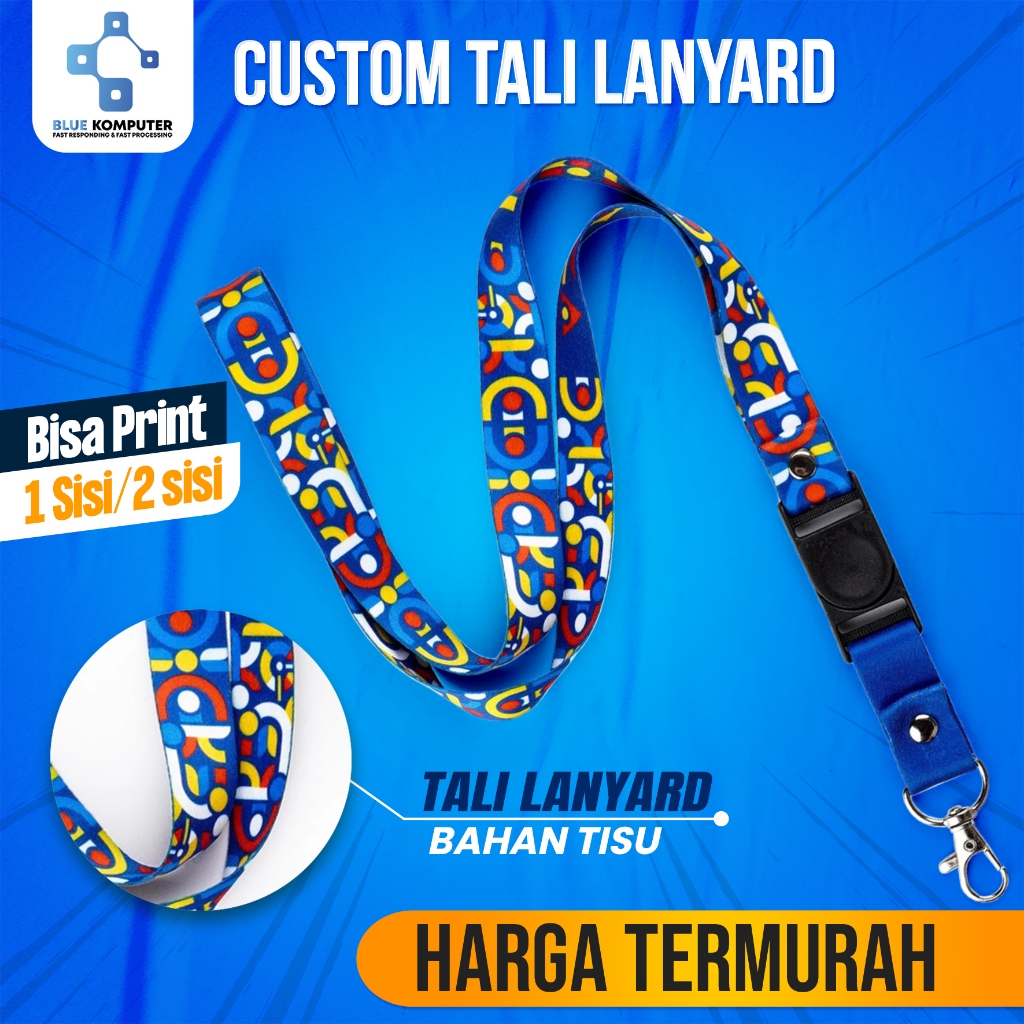 

LANYARD CUSTOM DIGITAL PRINT / Tali / Gantungan / ID CARD Satuan - 2 SISI