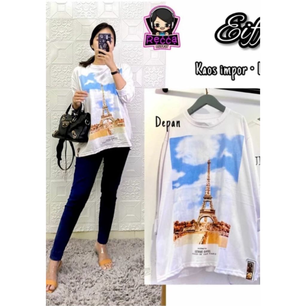 BAJU KAOS WANITA LENGAN PANJANG SEMI TUNIK OVAL PAKAIAN WANITA / ATASAN WANITA / KAOS WANITA LENGAN 