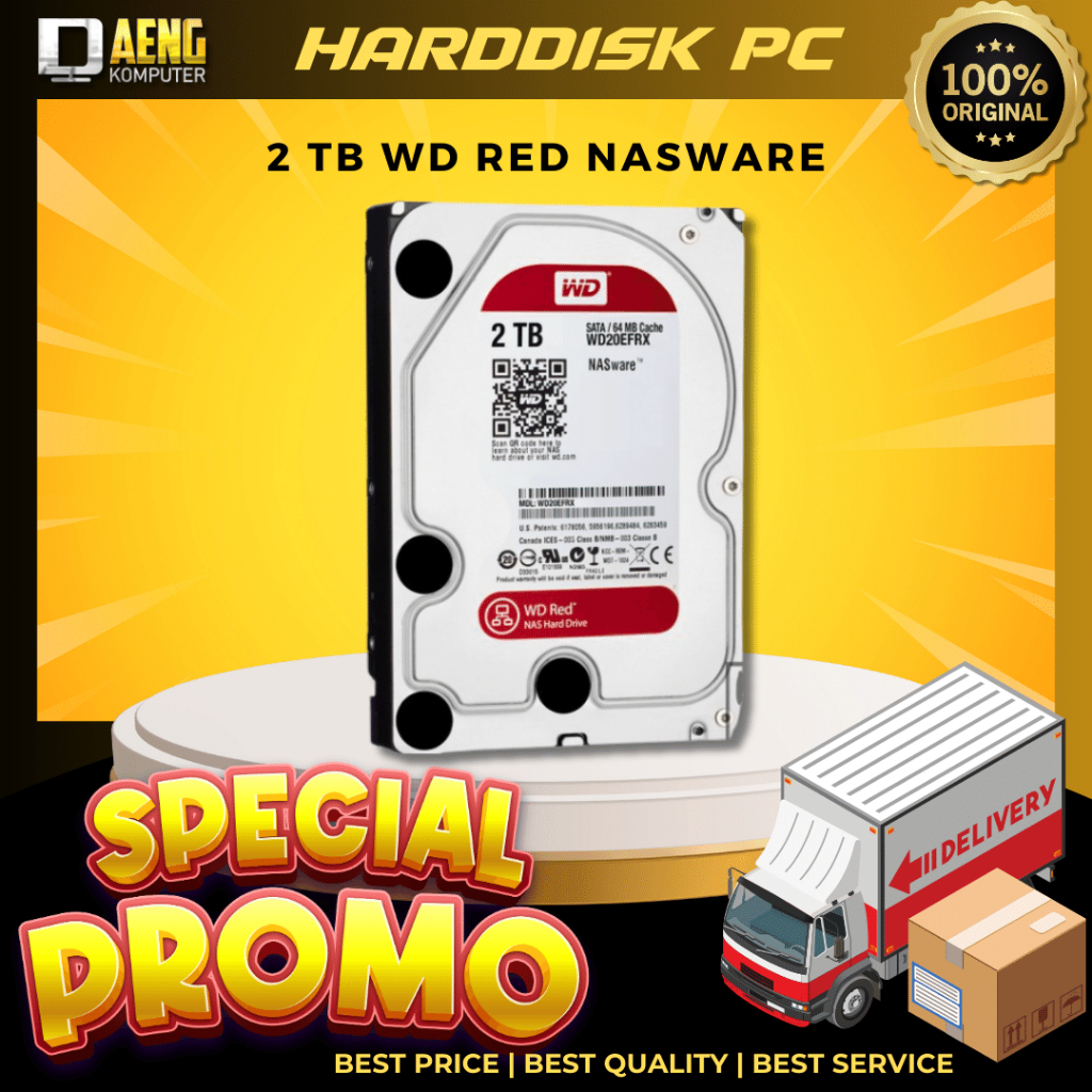 Hardisk Harddisk Hdd PC sata 2 TB Merk WD Red Nasware