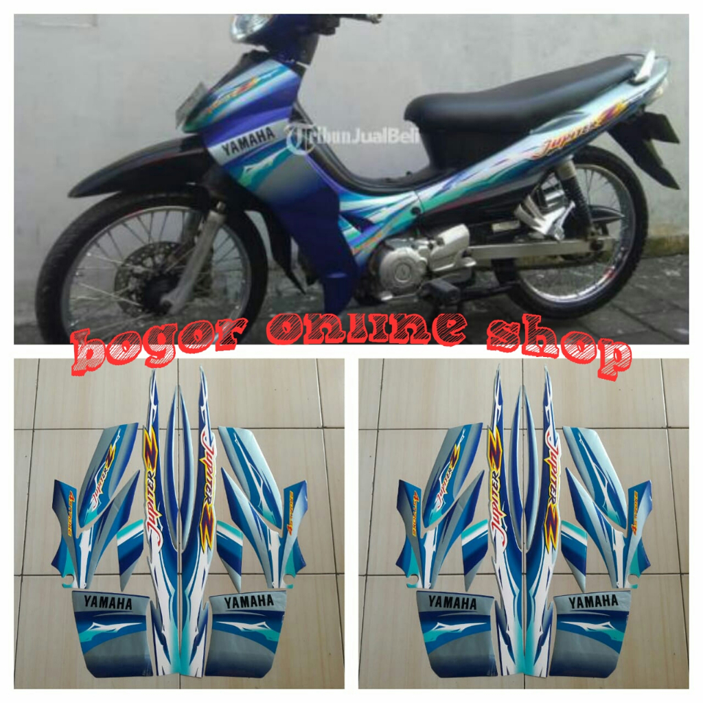 stiker body motor jupiter z std 2004 silver-biru