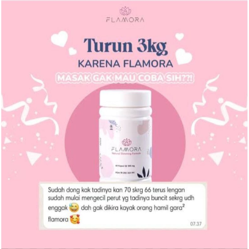 Flamora Slimming Kapsul - Original Herbal Obat Pelangsing Badan Alami Ampuh BPOM