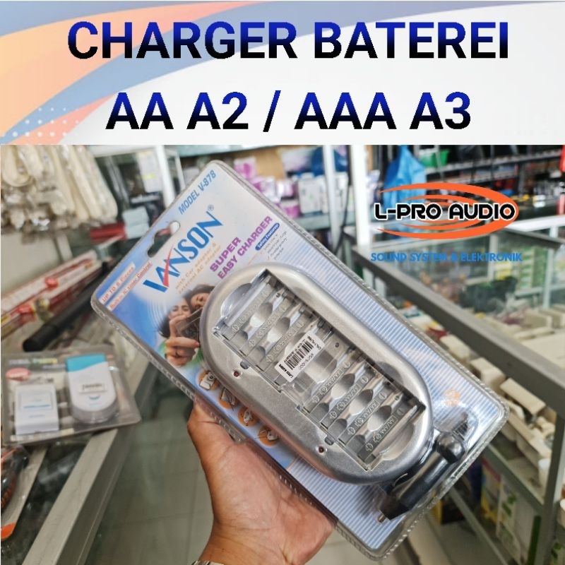 Charger Baterei bisa 8 biji A2 A3 cas baterei