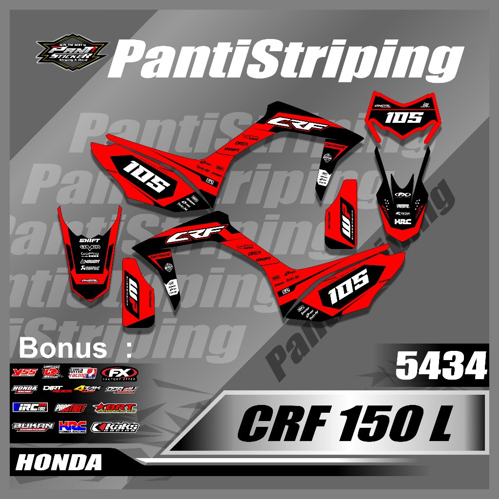 STIKER STRIPING MOTOR CRF Variasi LIS - Sticker MOTOR HONDA CRF RACING TERLARIS- skotlet motor CRF D