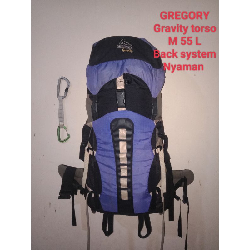 Tas Gunung GREGORY Gravity torzso M 55 Liter Ransel Kerier Bekas Original Vintage