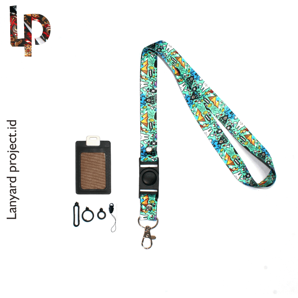 

Cod Tali lanyard Gantungan idcard name tag Karakter Doodle Camp Tali Premium Tissue