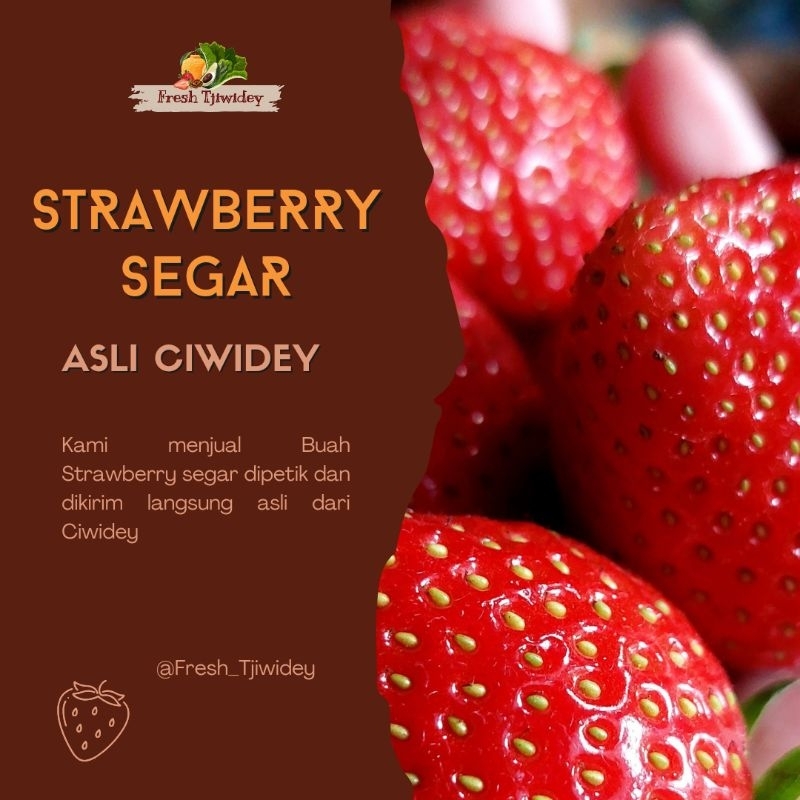 

Strawberry Asli Fresh Ciwidey ( 1Kg ) Khusus Pulau Jawa