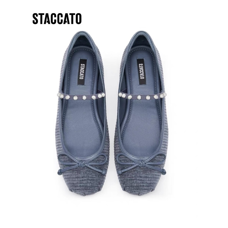 SALE Jual Rugi Ter Murah ORIGINAL Staccato EUG07-BD7 Women's Ballerina Flats Shoes - Blue Denim Apri