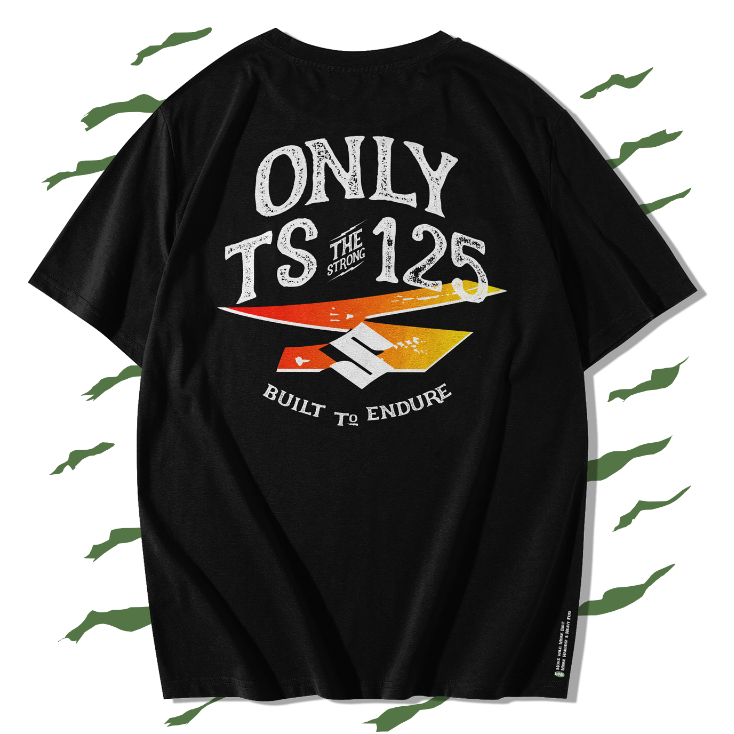 Baju Kaos Suzuki TS 125 Logo Kuning Lengan Pendek