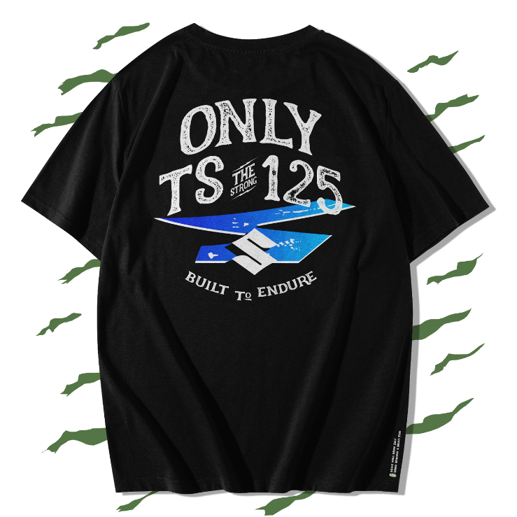 Baju Kaos Suzuki Ts 125 Logo Biru Lengan Pendek