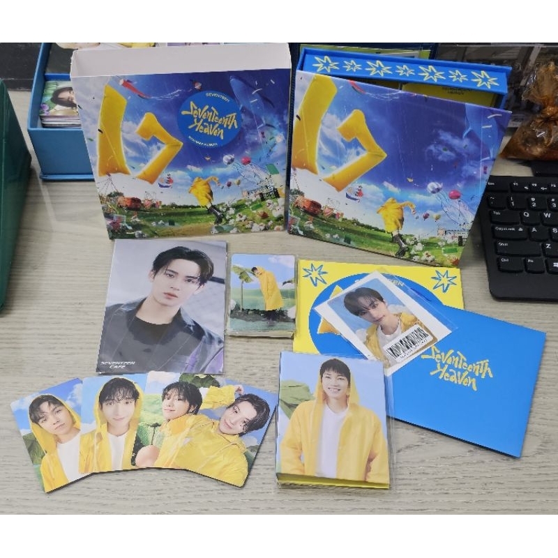 Seventeen heaven carat ver Wonwoo+RPC+POB+Postcard mingyu seventeen cafe jepang 2pcs