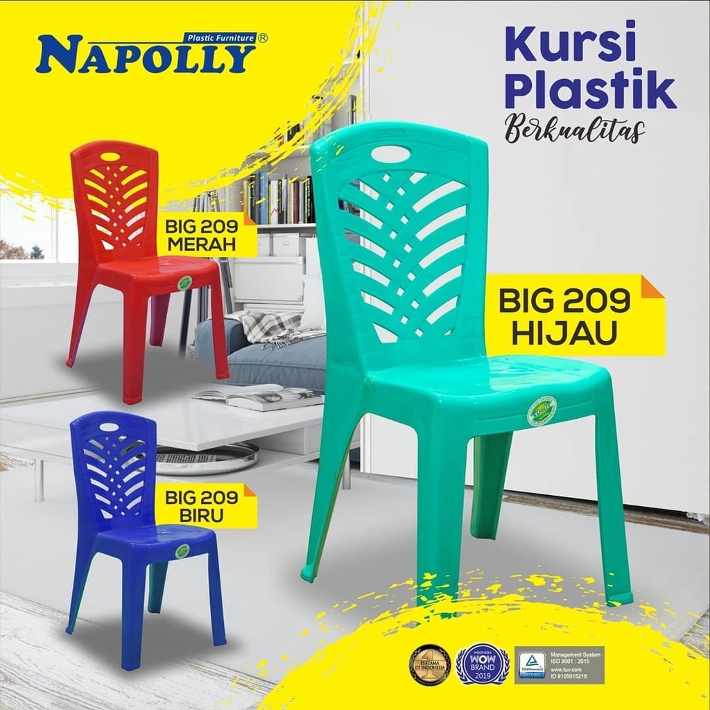 Kursi Makan Plastik /Teras Plastik Napolly Pakai Sandaran 209
