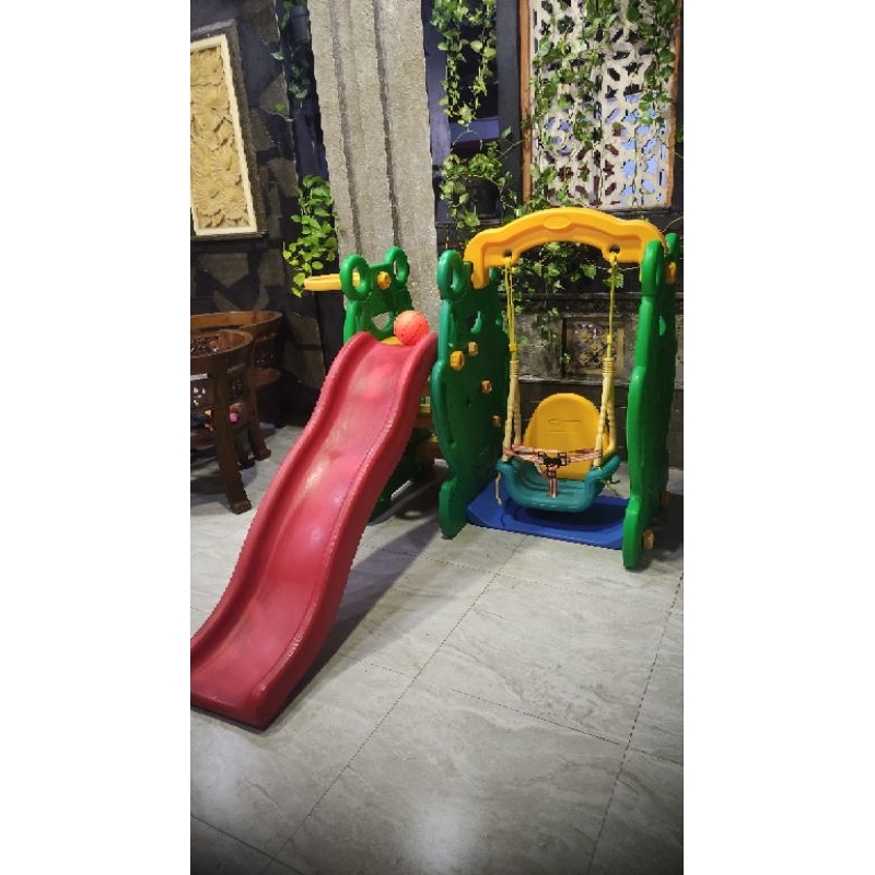 MURAH EDUPLAY FROG SLIDE SWING 3 IN 1 PEROSOTAN PROSOTAN AYUNAN PLAYGROUND PRELOVED LITTLE TIKES ELC