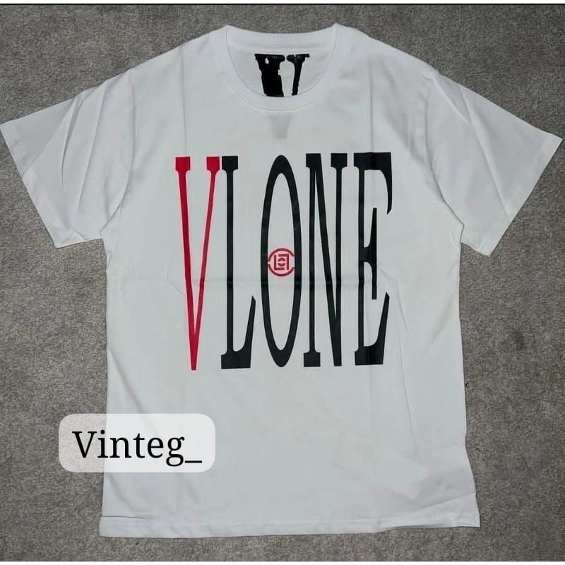 VINTEG KAOS VLONE DRAGON T-SHIRT VLONE DRAGON UNISEX PRIA WANITA MIRROR 1:1