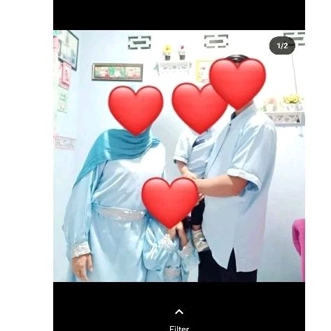 Preloved baju lebaran serimbit couple keluarga