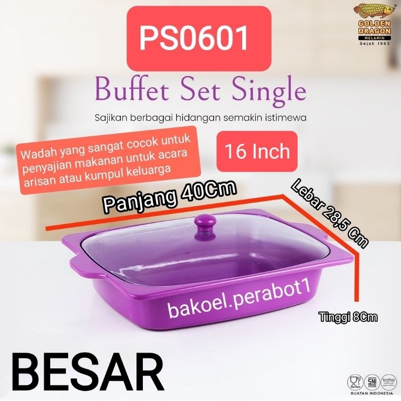 Grosir dan Ecer PS0601 Buffet set Single 16 Inch Besar Jumbo golden dragon