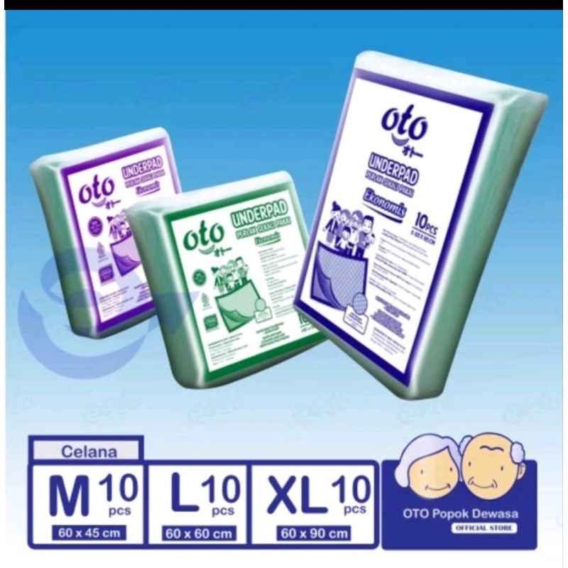 OTO Underpad ekonomis M 60x45 / L 60x60 / XL 60x90 isi 10 pcs