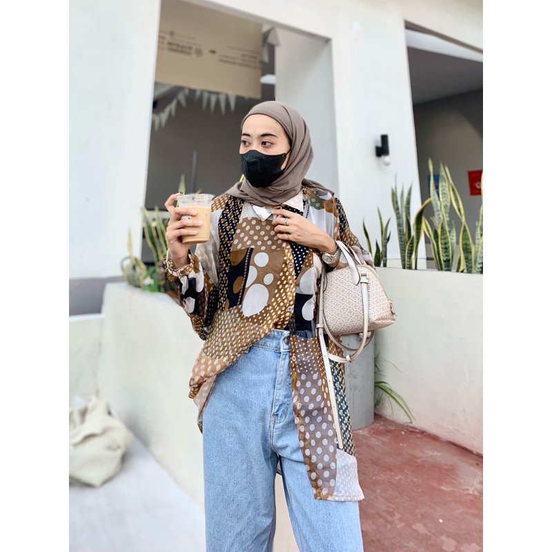 kemeja sifon motif import | kemeja bkk