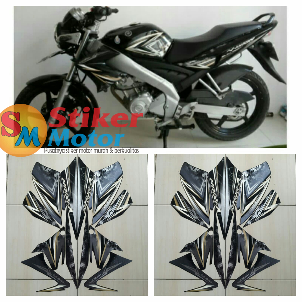 VIXION OLD STRIPING STICKER LIS LES POLET BODY MOTOR VIXION 2008 2009 HITAM