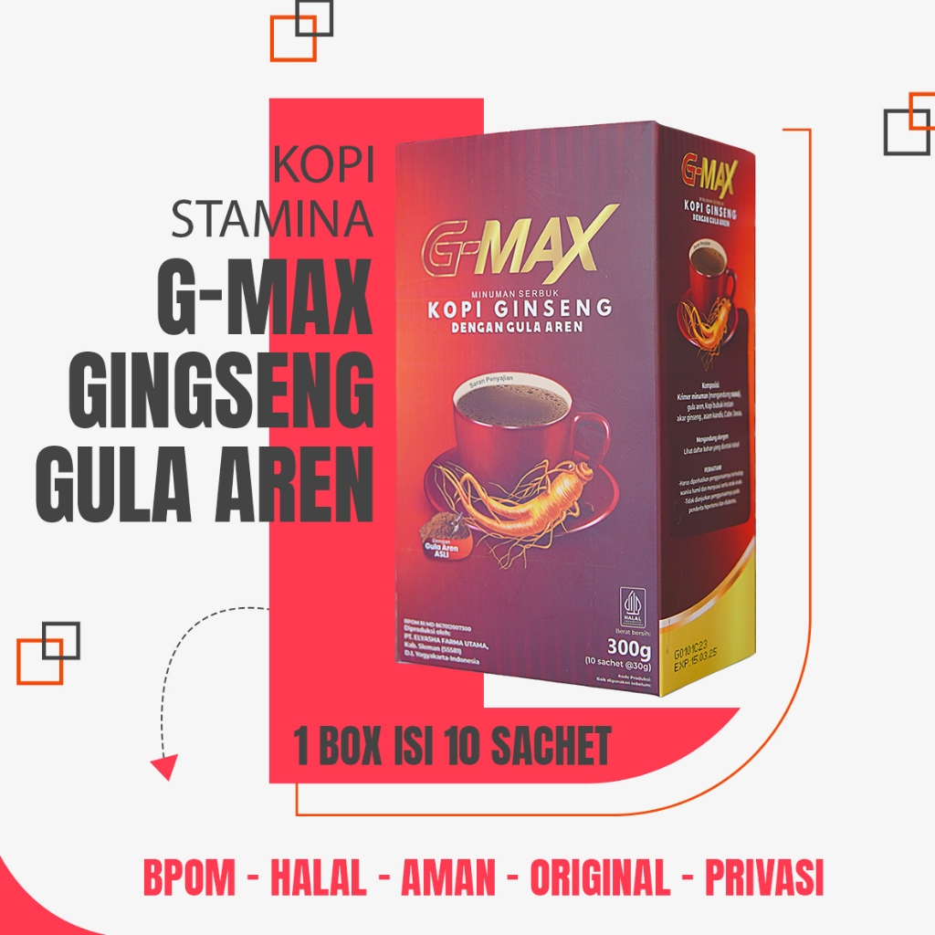 

Kopi Penambah Stamina Pria Dewasa Kopi G-max 100% original tanpa efek samping Aman Sudah BPOM