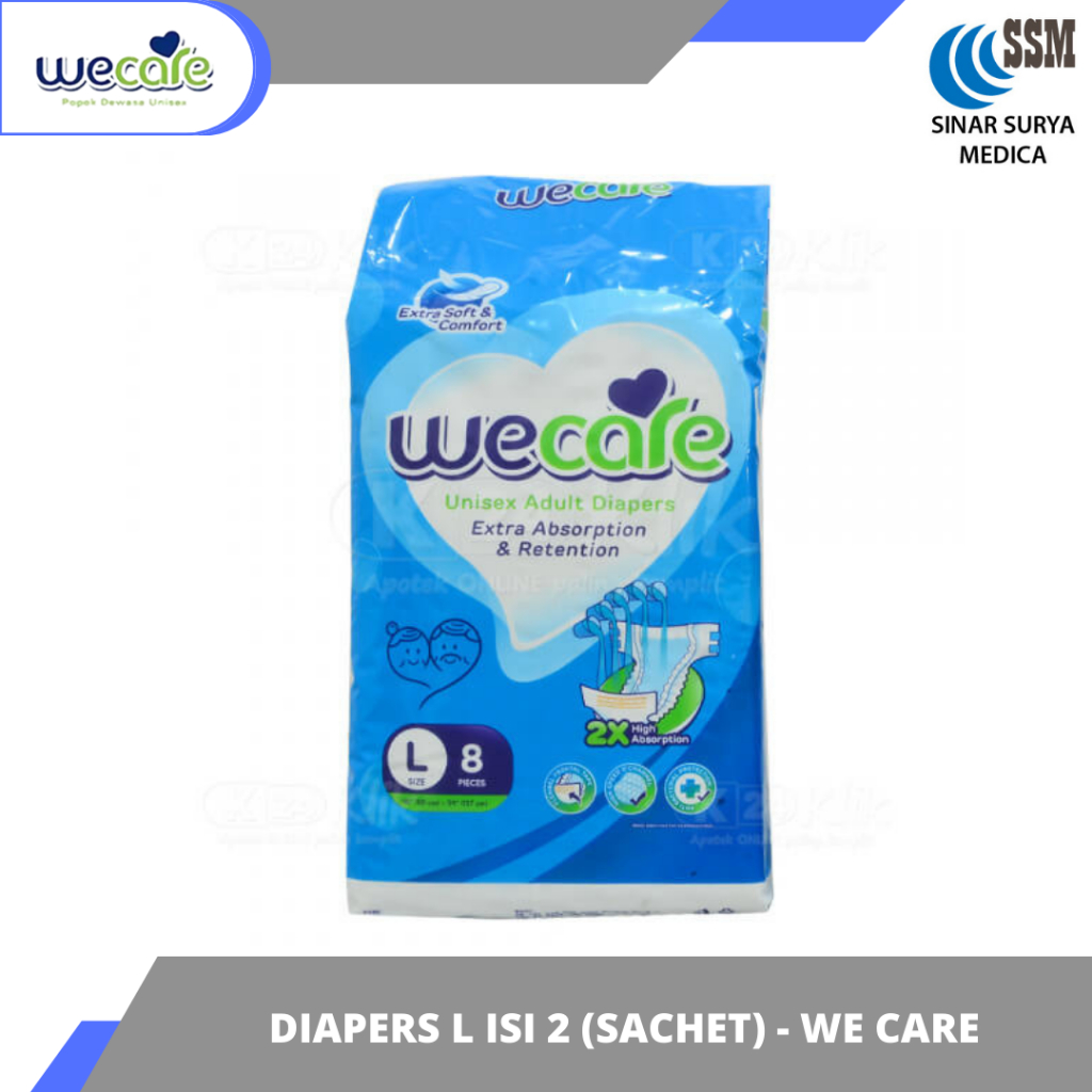Wecare - Popok Diapers Dewasa Isi 2 Sachet / Popok dewasa Size L Isi 2