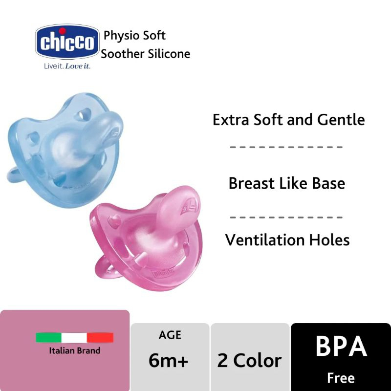Chicco Physio Soft Soother Silicone/ Dot bayi / Dot bayi botol susu / Dot bayi newborn
