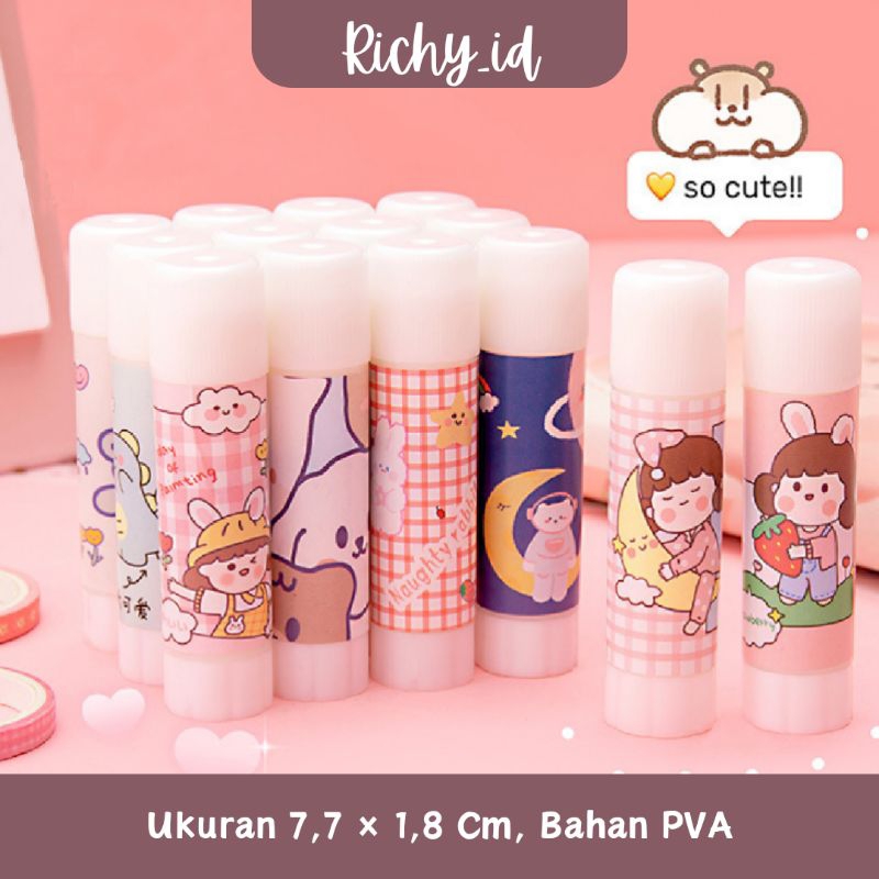 

lem perekat kertas / glue stick lem / lem stik karakter lucu